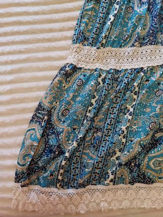 Vestido Bohemio Largo con Encaje Mujer