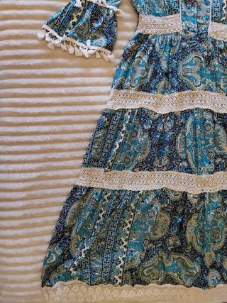 Vestido Bohemio Largo con Encaje Mujer