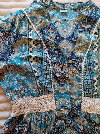 Vestido Bohemio Largo con Encaje Mujer