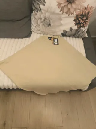 Poncho mujer beige talla única