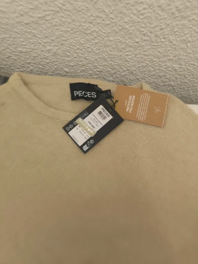 Poncho mujer beige talla única