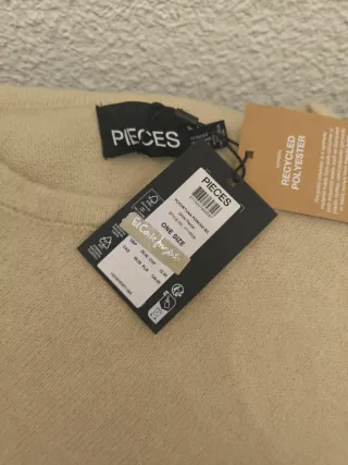 Poncho mujer beige talla única