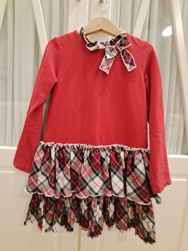 Vestido invierno Mayoral Talla 5 Rojo Tartán