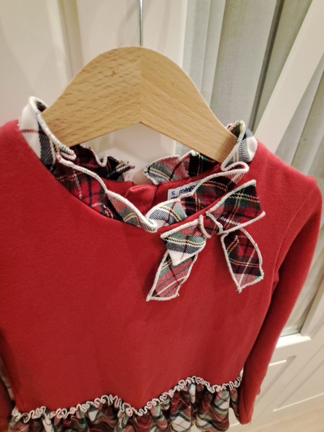 Vestido invierno Mayoral Talla 5 Rojo Tartán