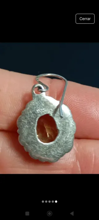 Pendientes Plata Ley Citrino Ovalado