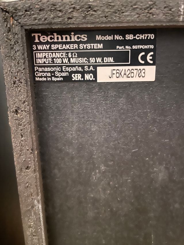 2x Altavoces Technics SB-CH770 100W