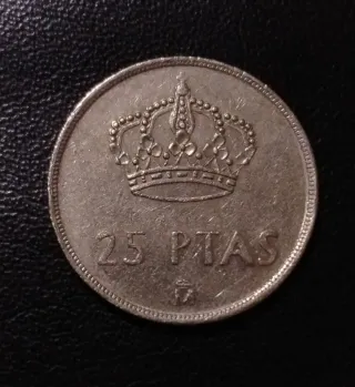 Error moneda España 25pts 1984
