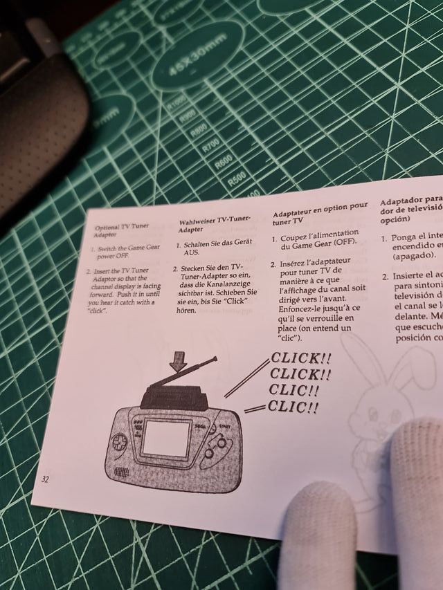 Manuale di sostituzione per console Game Gear PAL multilingue