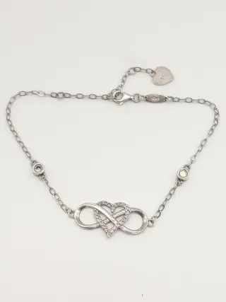 Bracciale donna cuore infinito zirconi argento 925