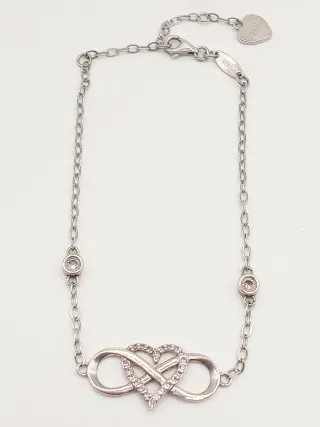 Bracciale donna cuore infinito zirconi argento 925