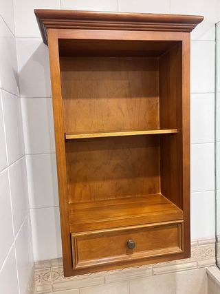 Mueble auxiliar baño madera con cajón