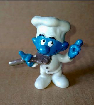 Puffo cuoco. Puffo originale vintage.