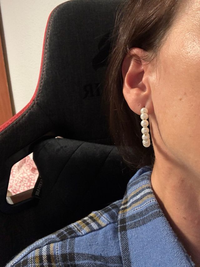 Pendientes de aro con perlas de Bershka