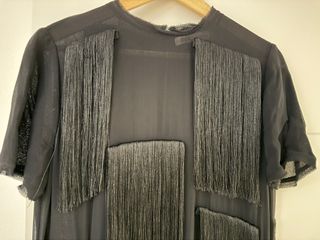 Vestido Zara Negro Flecos T M