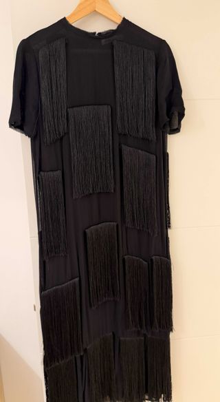 Vestido Zara Negro Flecos T M
