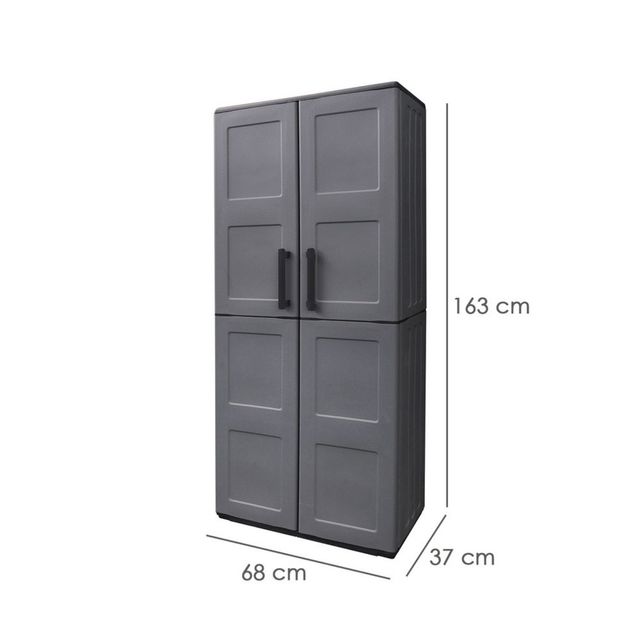 Guarda-roupa de resina com porta-escovas 68x37x163cm