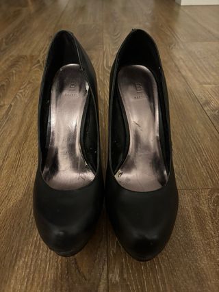 Zapatos Negros Tacón Plataforma Piel Bakers USA