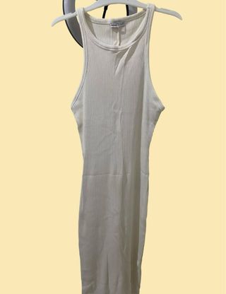 Vestido blanco de canalé