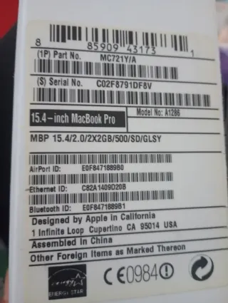 Portátil Apple Plata