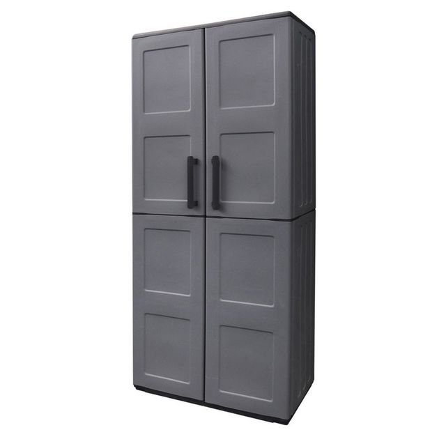 Guarda-roupa de resina 68x37x169 cm cinza escuro