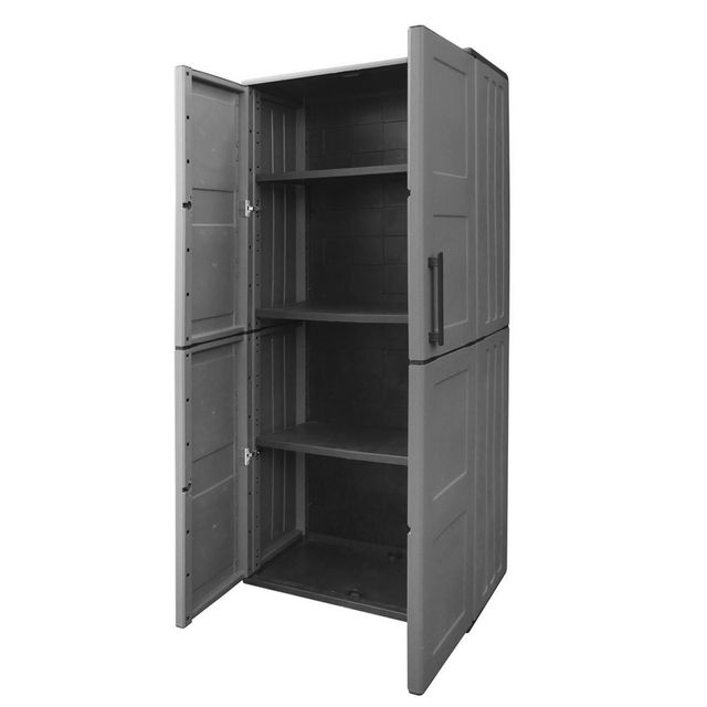 Guarda-roupa de resina 68x37x169 cm cinza escuro