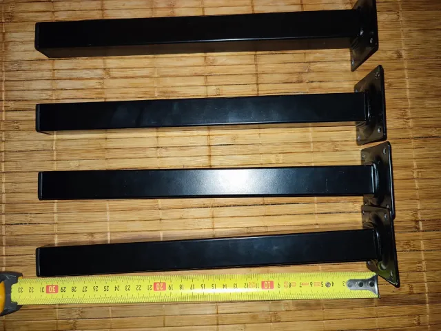 Patas Móveis Metálicas Pretas (4un)