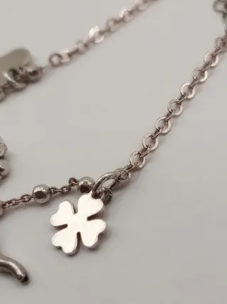 Braccialetto donna argento ciondoli portafortuna