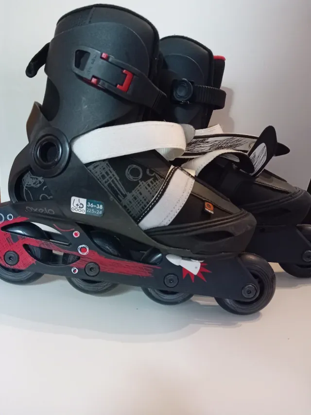 Patines Oxelo Negro y Rojo Talla 36-38