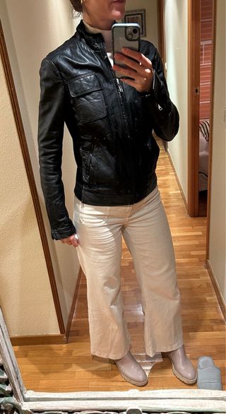 Cazadora Piel Mango Talla S