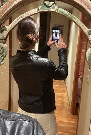 Cazadora Piel Mango Talla S