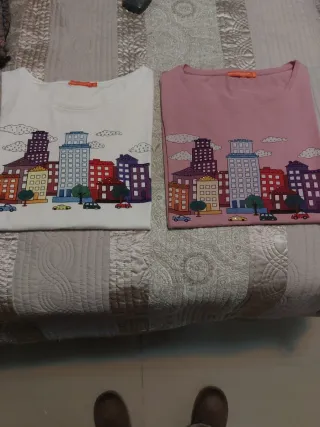 Camisetas Manga Corta Ciudad (Blanca o Rosa)