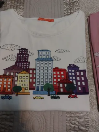 Camisetas Manga Corta Ciudad (Blanca o Rosa)