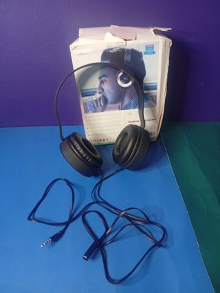 Auriculares diadema negros y dorados