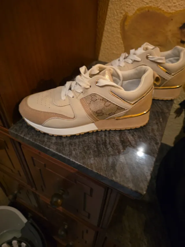 Sneakers beige e marrone