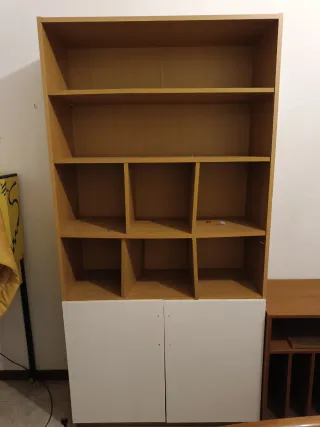 Libreria Armadio Legno e Bianco