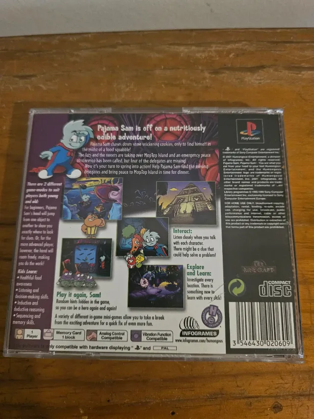 Jogo PS1 Pajama Sam PAL UK black label