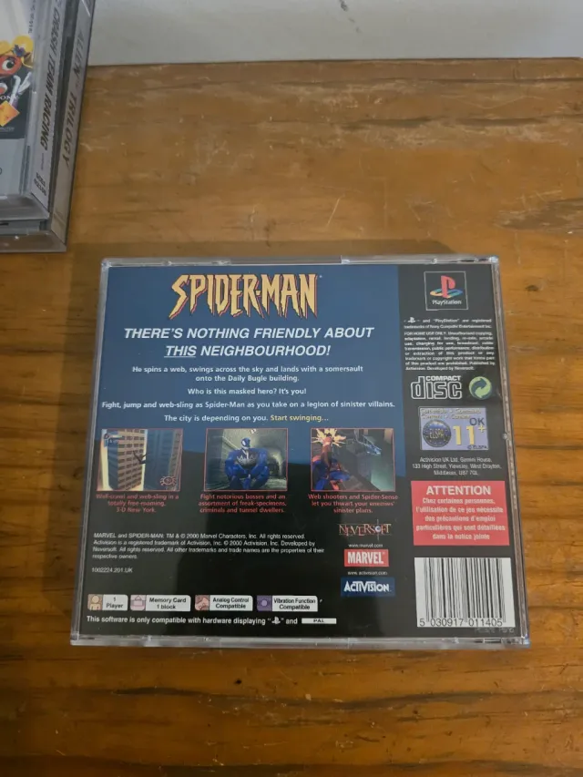 Jogo Spiderman PS1 PAL UK Black Label psx