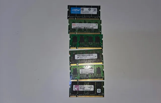 Lote Memorias RAM DDR2 Portátil