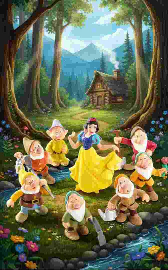 Figuritas Blancanieves y 7 Enanitos