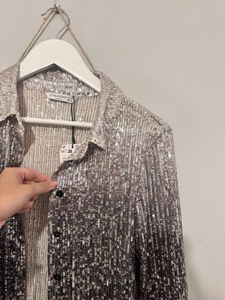 Camisa Zara lentejuelas S