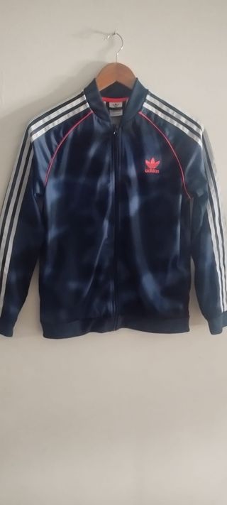 Casaco infantil Adidas azul e branco