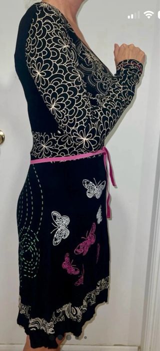 Vestido Desigual manga larga estampado mariposas