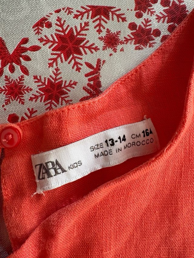 VESTIDO ZARA NARANJA VOLANTES