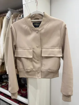 Chaqueta polipiel beige S