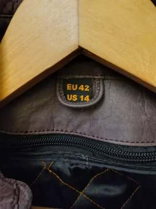 Chaqueta Moto Cuero Marrón Vintage