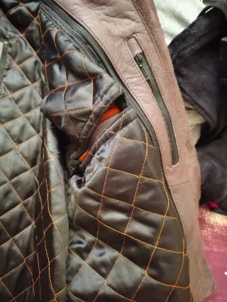 Chaqueta Moto Cuero Marrón Vintage