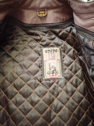 Chaqueta Moto Cuero Marrón Vintage