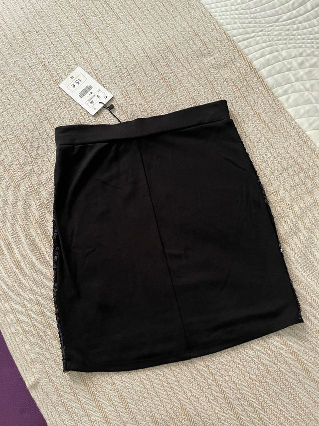 Falda lentejuelas negra