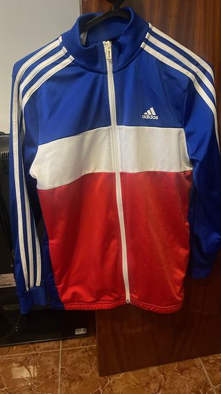 Casaco infantil Adidas azul e vermelho
