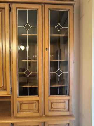 Mobile soggiorno angolare legno e vetro